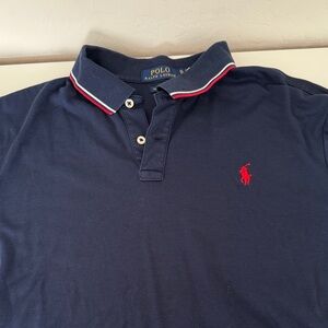 Polo by Ralph Lauren Dark Blue Polo Shirt with Red Logo